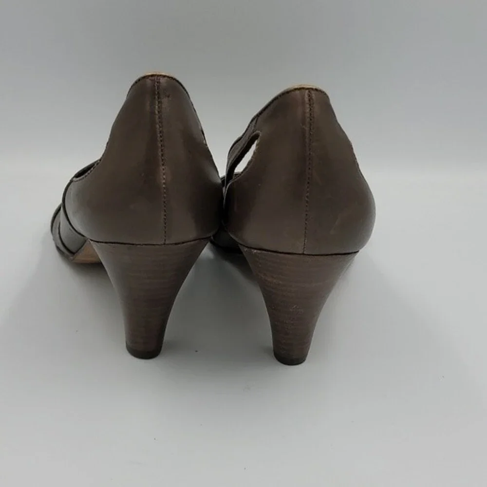 Matisse peep toe leather pumps Sz 8.5 Brown Pewter